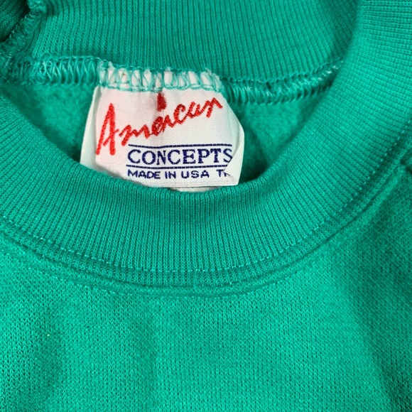 Vintage American Concepts Women’s Green Pullover Jumper Sweatshirt Sweater XS - Picture 6 of 8